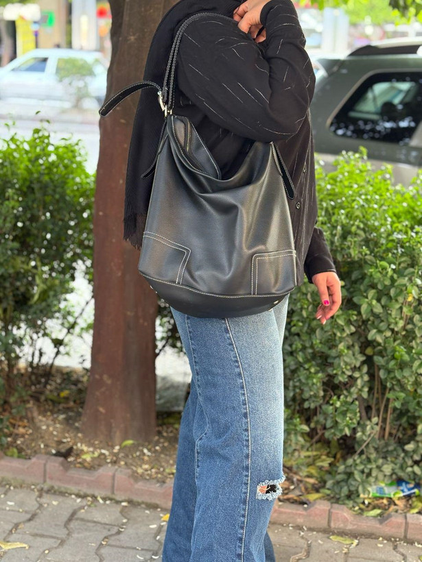 کیف زنانه چرم شنل دوخت کف دوبل